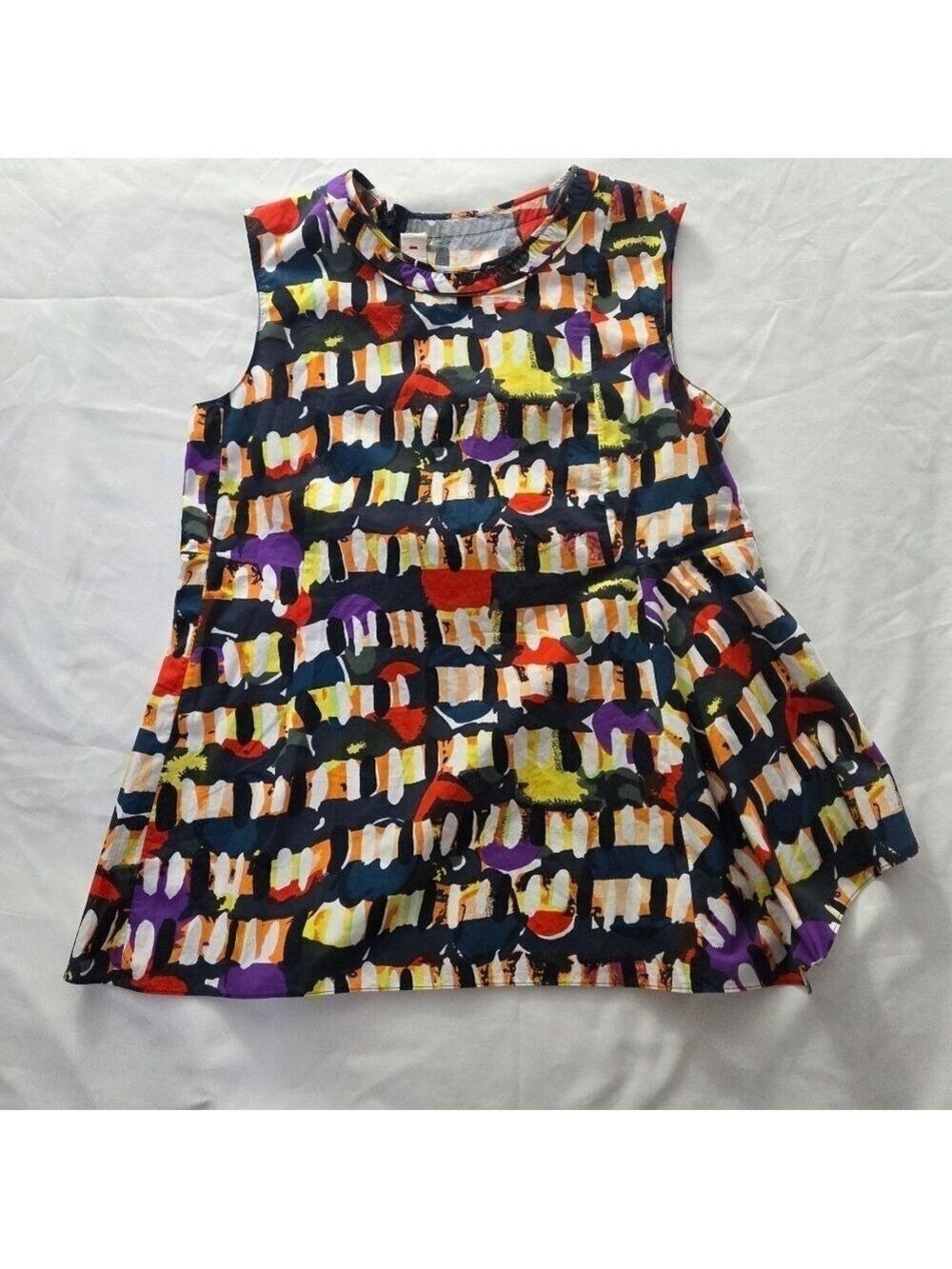 Marni Abstract Print Sleeveless Top Multicolor Size 40